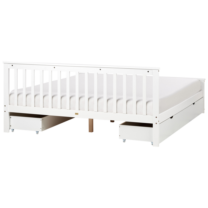 Beliani - OLENDON - Bed met 4 lades - Wit - 180 x 200 cm - Dennenhout