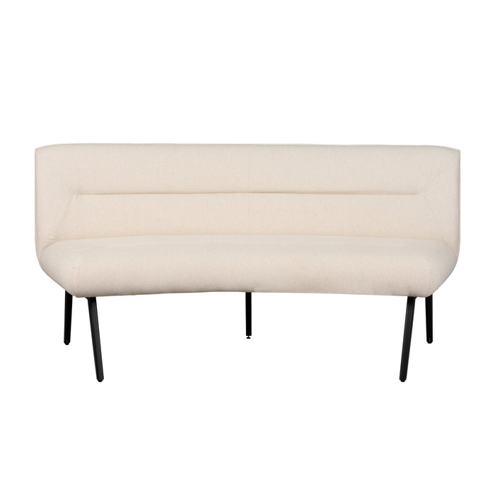 Eetkamerbank Bjorna - Beige - Textiel | Metaal