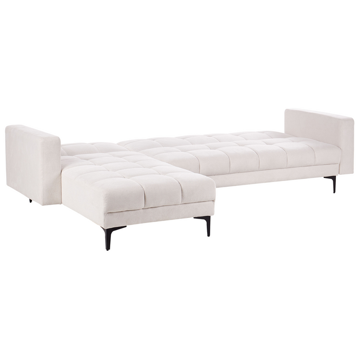 Beliani - ALNES - Hoekbank - Gebroken wit - Rechtszijdig - Polyester