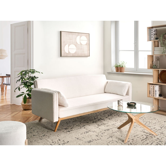 Beliani - ASAA - Slaapbank - Gebroken wit - Bouclé