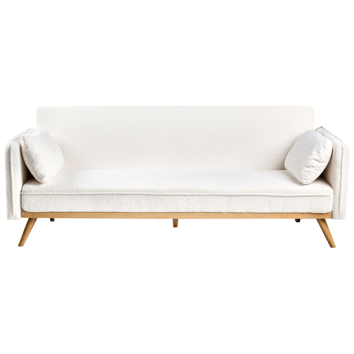 Beliani - ASAA - Slaapbank - Gebroken wit - Bouclé