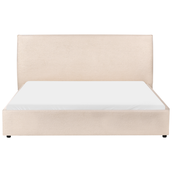 Beliani - LAVAUR - Tweepersoonsbed - Beige - 160 x 200 cm - Bouclé