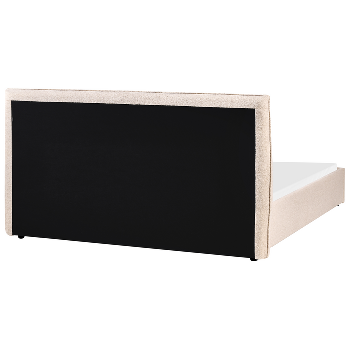 Beliani - LAVAUR - Tweepersoonsbed - Beige - 160 x 200 cm - Bouclé