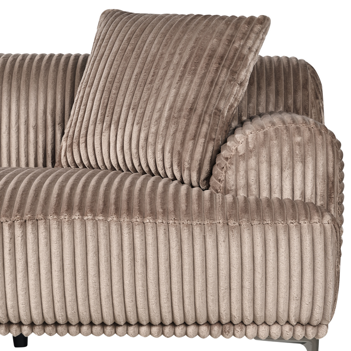 Beliani-STENUM-Hoekbank 3-zits-Lichtbruin-Rechtszijdig-Corduroy