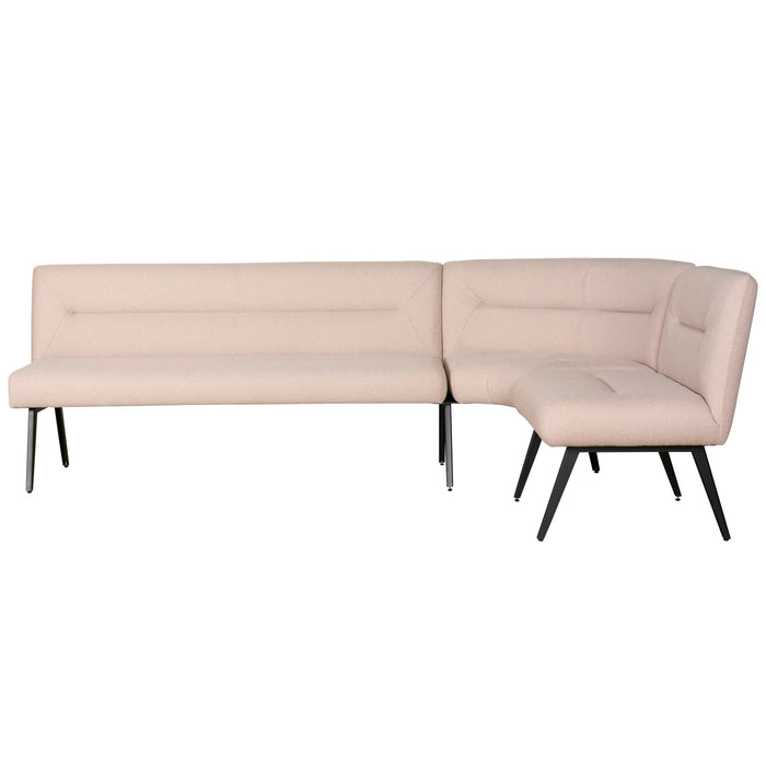 Eetkamerhoekbank Bjorna - Roze - Textiel | Metaal