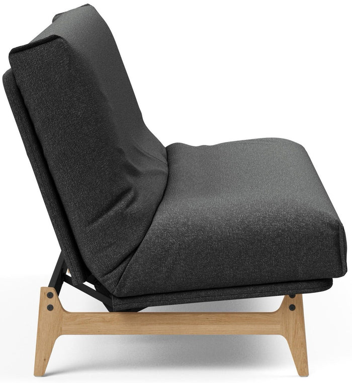 Innovation Aslak Houtskool Zwart Bouclé Slaapbank 140 cm