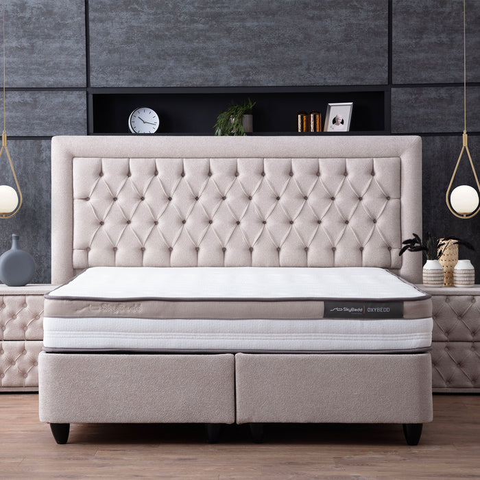 SKYBEDD ® Oxybedd Boxspring met Opbergruimte en Matras