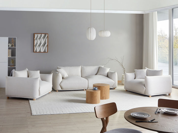 Beliani - LUVOS - Banken set - Gebroken wit - Polyester