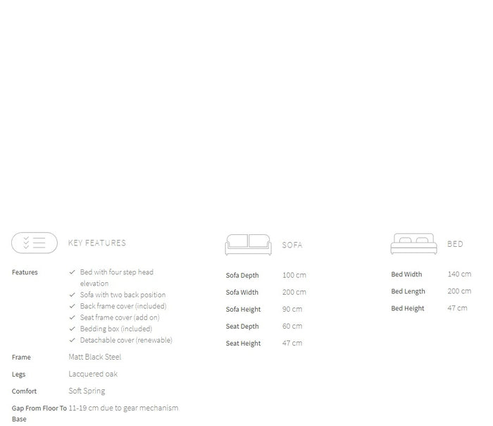 Innovation Aslak Blauw Bouclé Slaapbank 140 cm