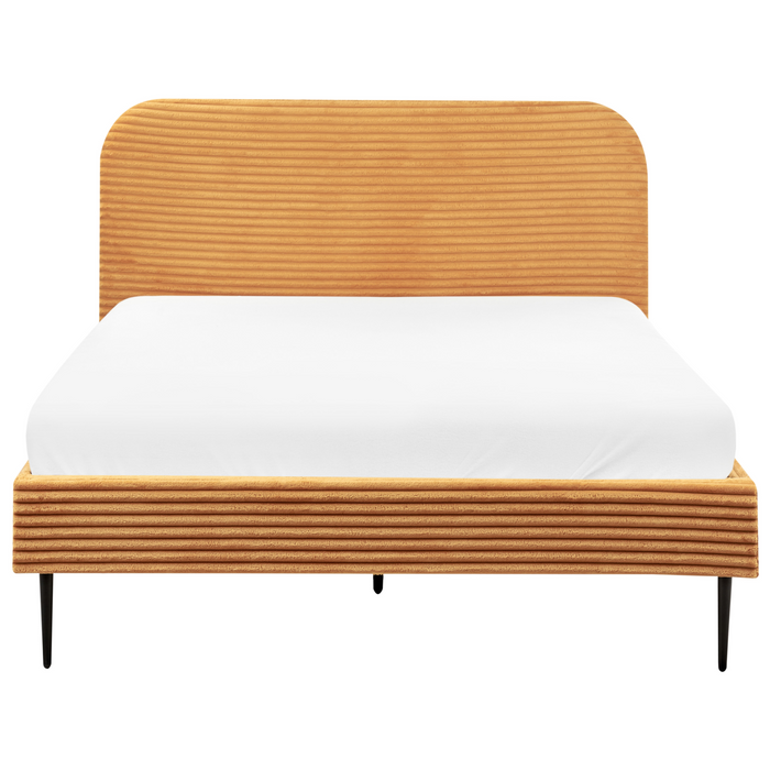 Beliani - FLAYAT - Tweepersoonsbed - Oranje - 140 x 200 cm - Corduroy