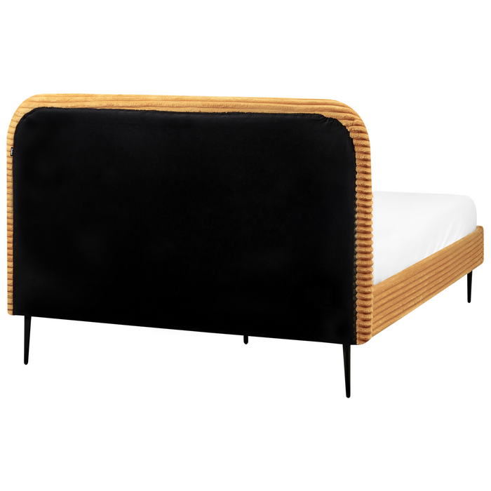 Beliani - FLAYAT - Tweepersoonsbed - Oranje - 140 x 200 cm - Corduroy