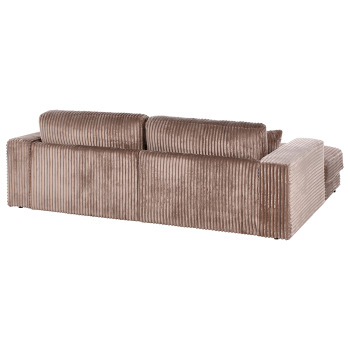 Beliani-LOFOTEN-Hoekbank 3-zits-Lichtbruin-Rechtszijdig-Corduroy