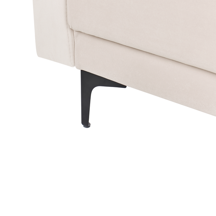 Beliani - ABERDEEN - Hoekbank - Lichtbeige - Linkszijdig - Fluweel