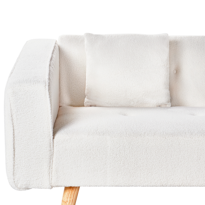 Beliani - VADSO - Hoekslaapbank - Gebroken wit - Linkszijdig - Bouclé