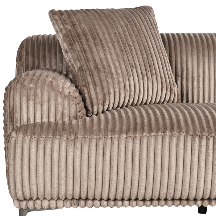 Beliani-STENUM-Hoekbank 3-zits-Lichtbruin-Linkszijdig-Corduroy