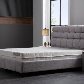 SKYBEDD ® Biobedd Boxspring met Opbergruimte en Matras en Matras