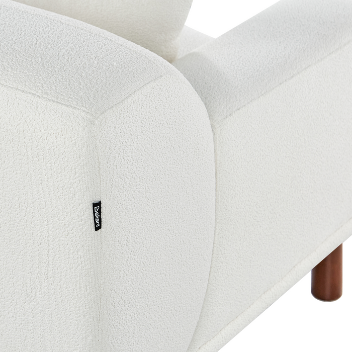 Beliani - HOLT - Hoekbank - Wit - Linkszijdig - Bouclé