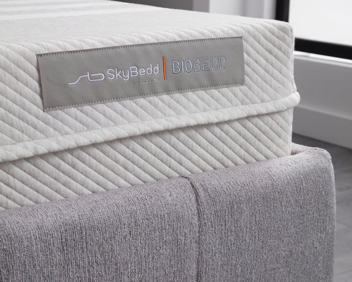SKYBEDD ® Biobedd Boxspring met Opbergruimte en Matras en Matras