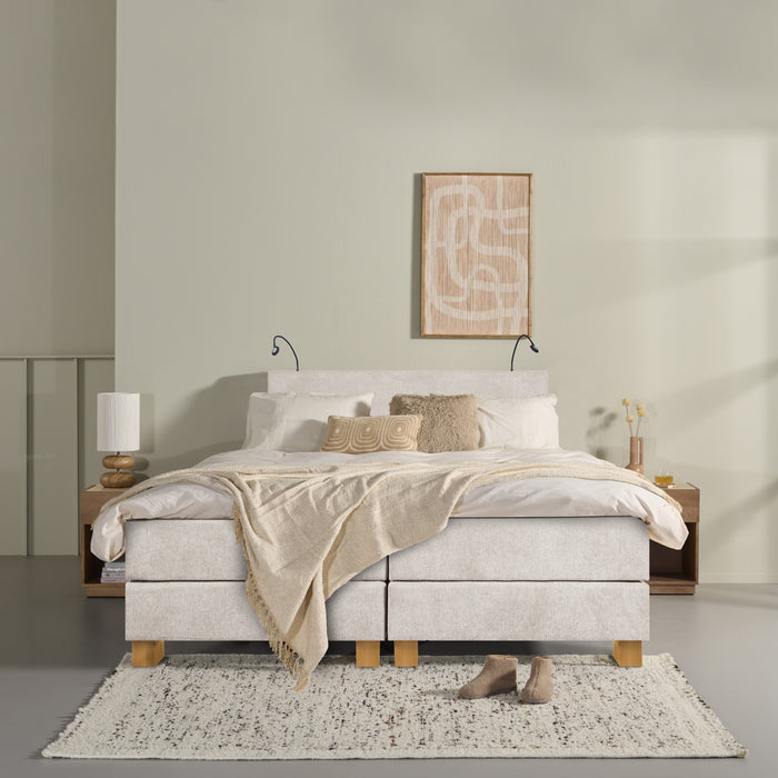Boxspring Valencia - Beige - Textiel