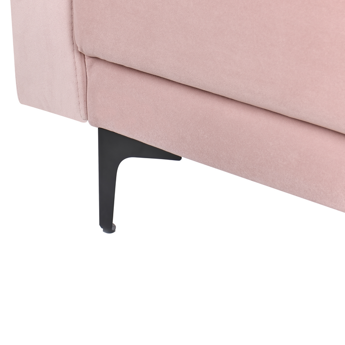 Beliani - ABERDEEN - Hoekbank - Pastelroze - Linkszijdig - Fluweel