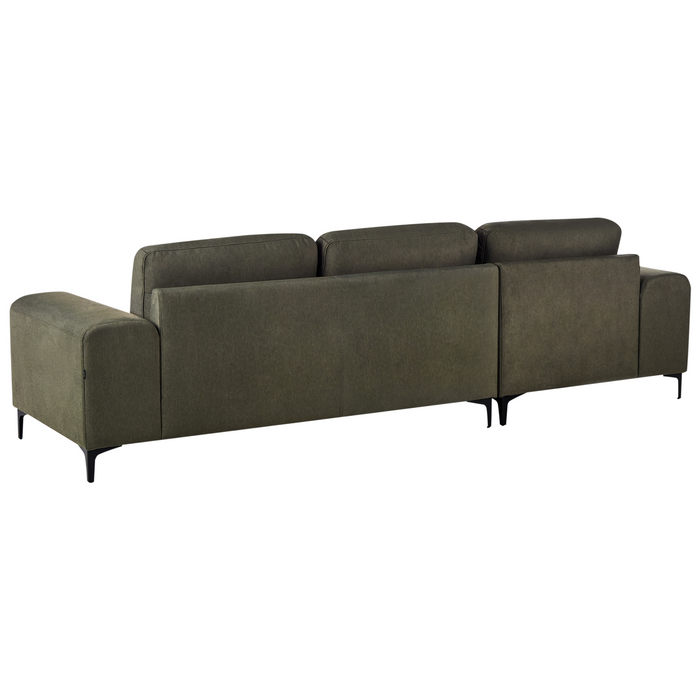 Beliani - KIRUNA - Hoekbank - Donkergroen - Rechterzijde - Fluweel