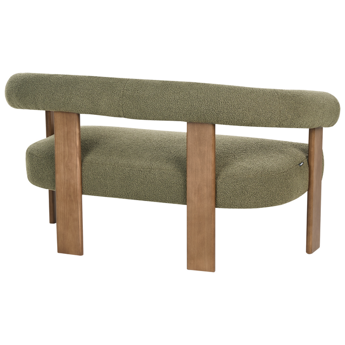 Beliani - ILBRO - Bankenset - Groen|Donkerbruin - Bouclé