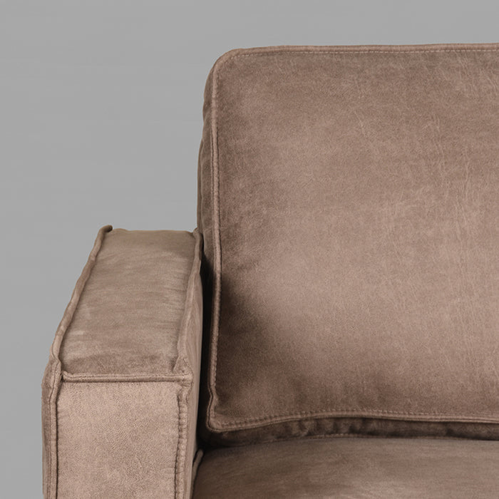 LABEL51 - Hoekbank Allure Rechts - Taupe Micro Suede - Zwart Metaal