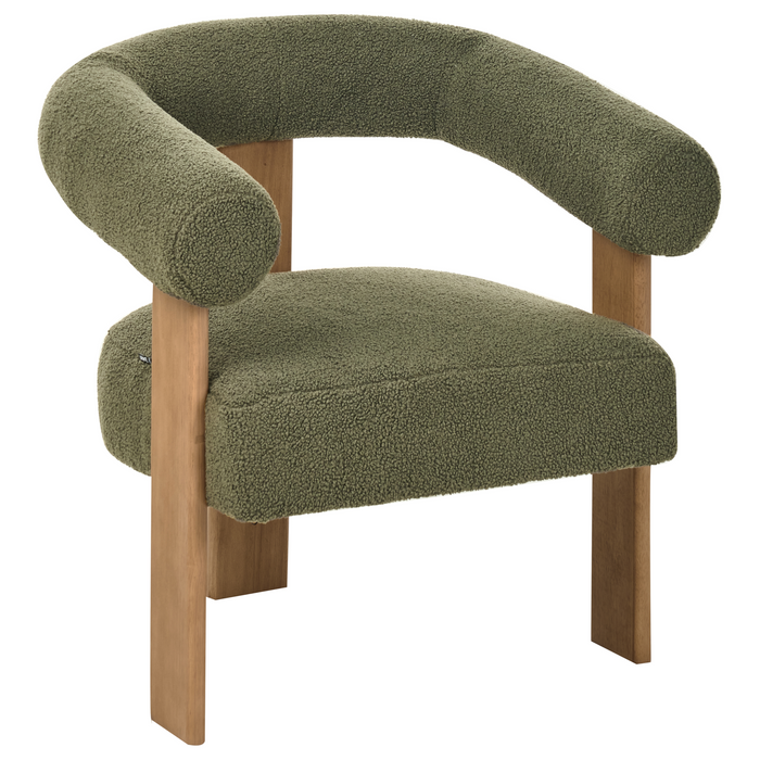 Beliani - ILBRO - Bankenset - Groen|Donkerbruin - Bouclé