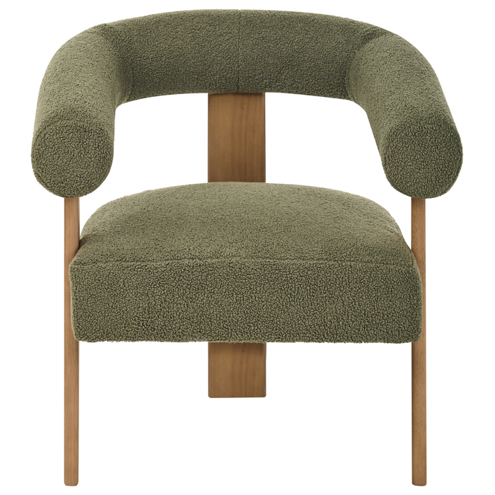 Beliani - ILBRO - Bankenset - Groen|Donkerbruin - Bouclé