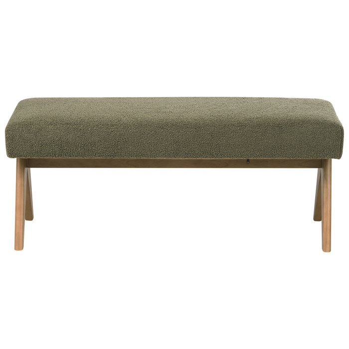 Beliani - TAMRE - Bankenset - Groen|Donkerbruin - Bouclé