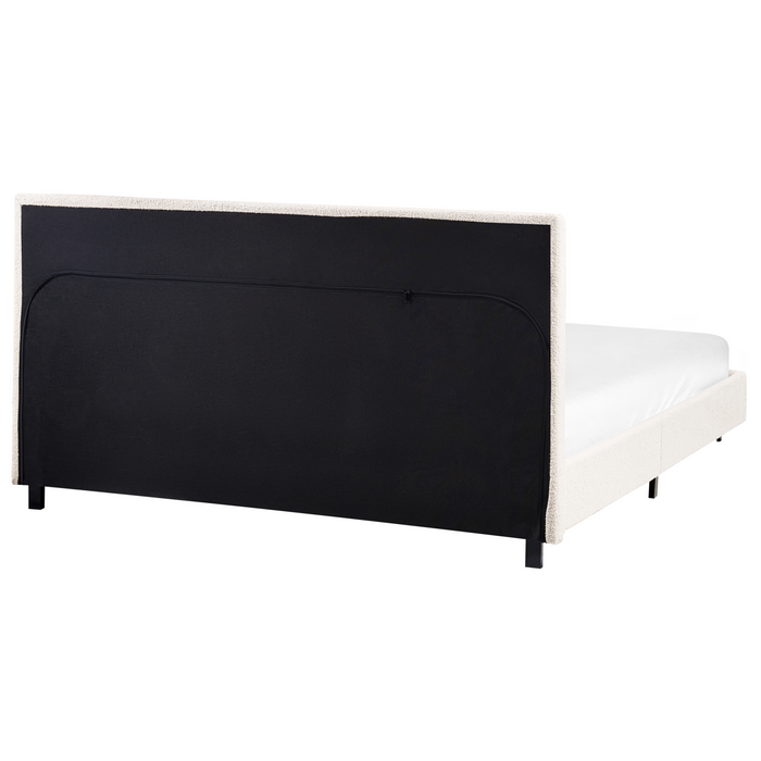 Beliani - ALBI - Tweepersoonsbed - Off-white - 140 x 200 cm - Bouclé