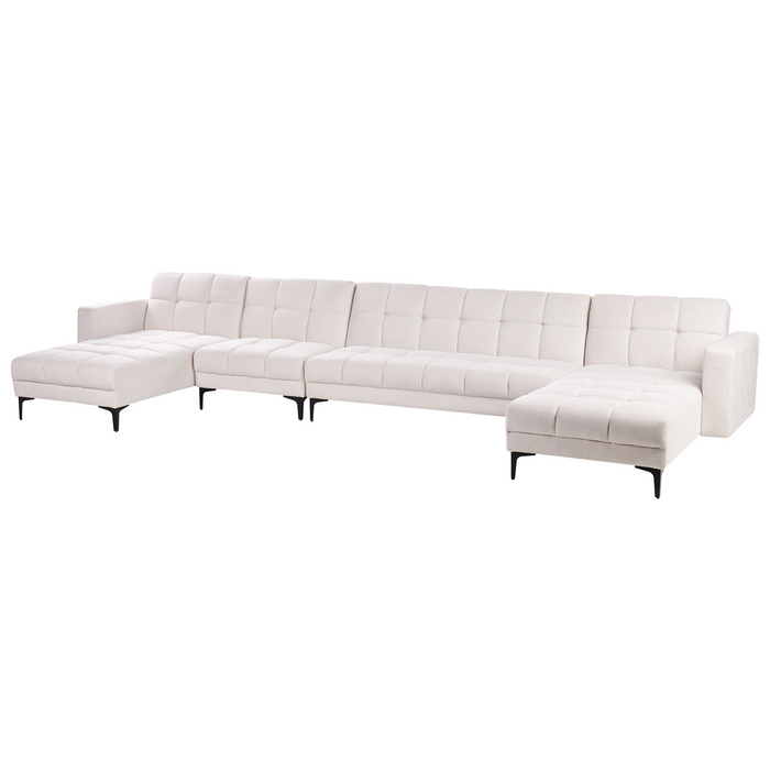 Beliani - ALNES - Hoekbank 6-zits - Gebroken wit - Polyester