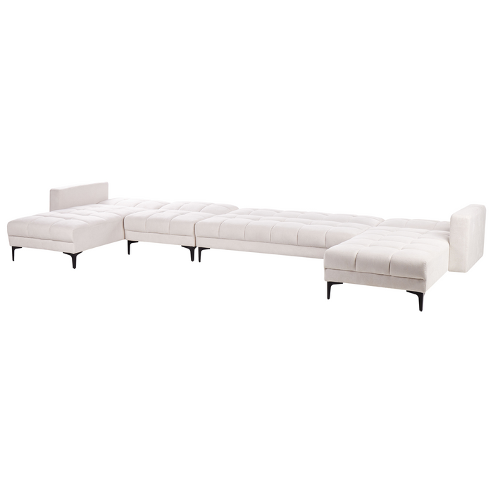 Beliani - ALNES - Hoekbank 6-zits - Gebroken wit - Polyester