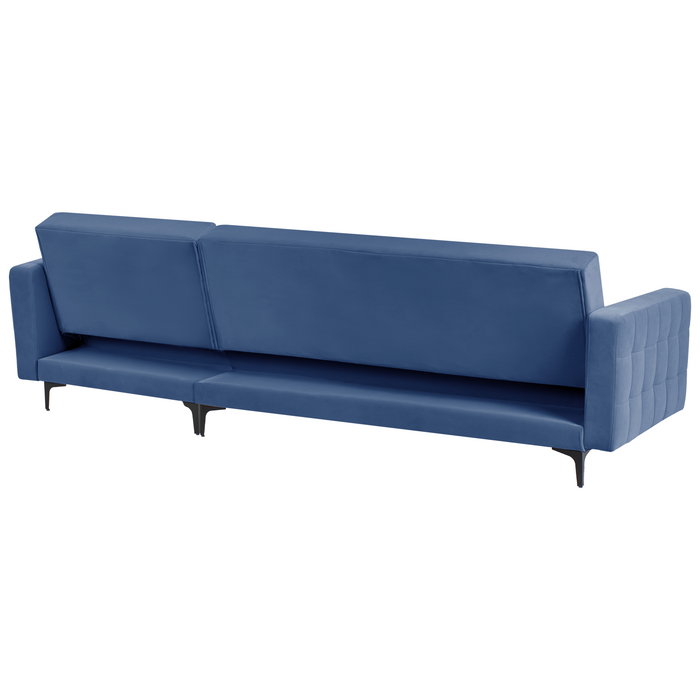 Beliani - ABERDEEN - Hoekbank - Blauw - Linkszijdig - Fluweel