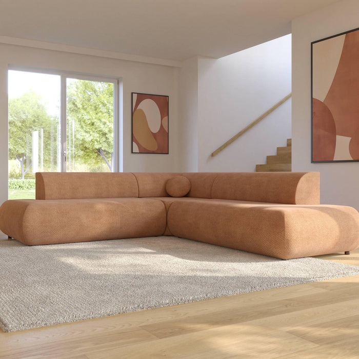 by fonQ Wisp Hoekbank Links/Rechts met Slaapfunctie - Chenille - Terra
