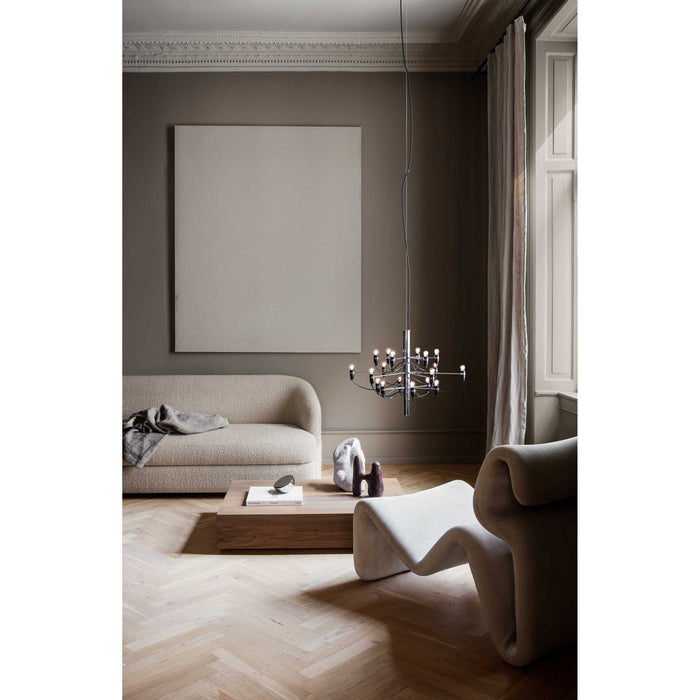 2097|18 by Gino Sarfatti kroonluchter Ø69 transparant chroom