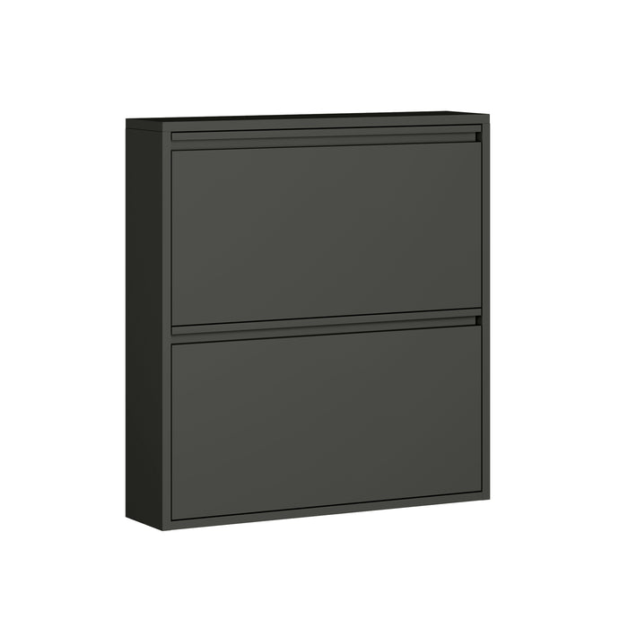 by fonQ Klip Schoenenkast - 2 Vakken - Zwart