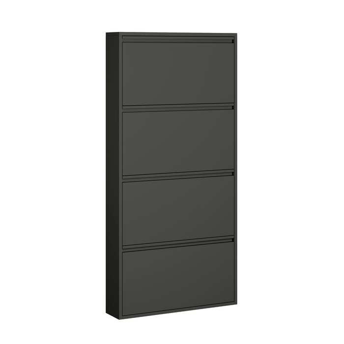 by fonQ Klip Schoenenkast - 4 Vakken - Zwart