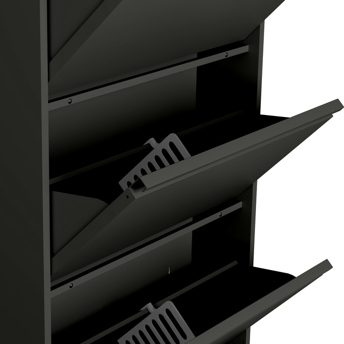 by fonQ Klip Schoenenkast - 5 Vakken - Zwart