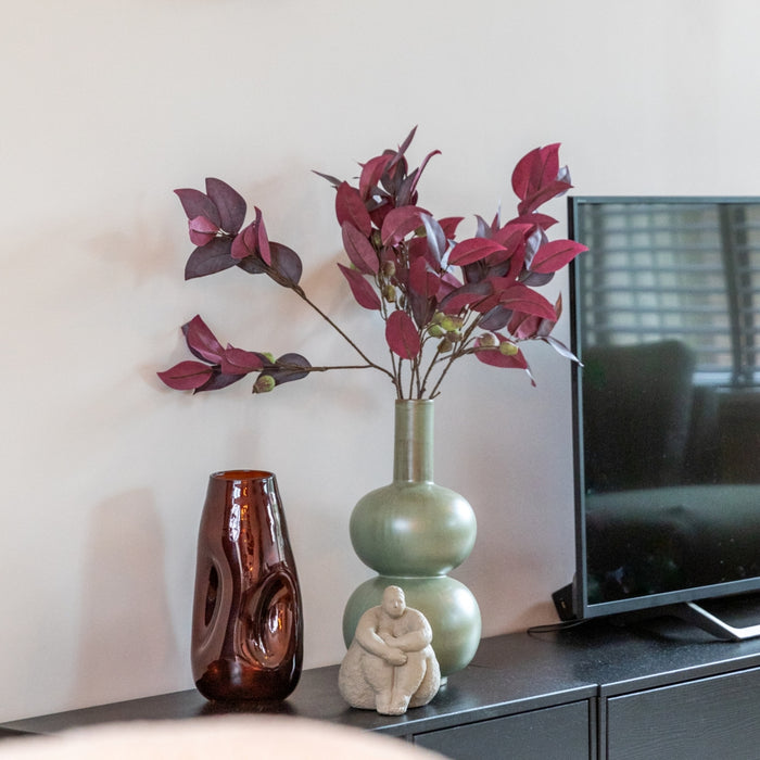 Fleurdirect Kunsttak Eucalyptus - Rood - Polyester - 0x80x0cm (BxHxD)