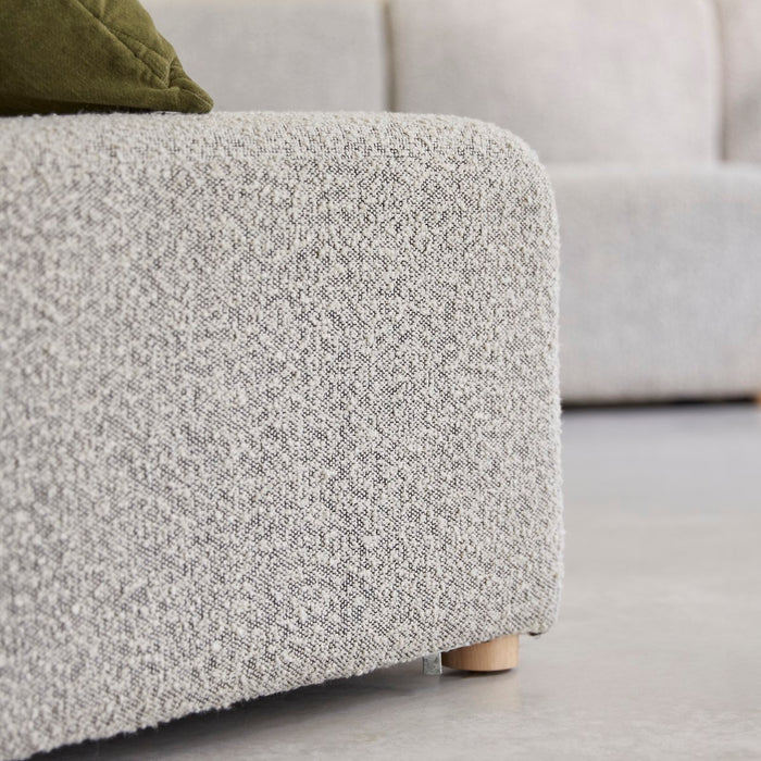 Tikamoon - Modulaire fauteuil van massief acaciahout en grijze stof