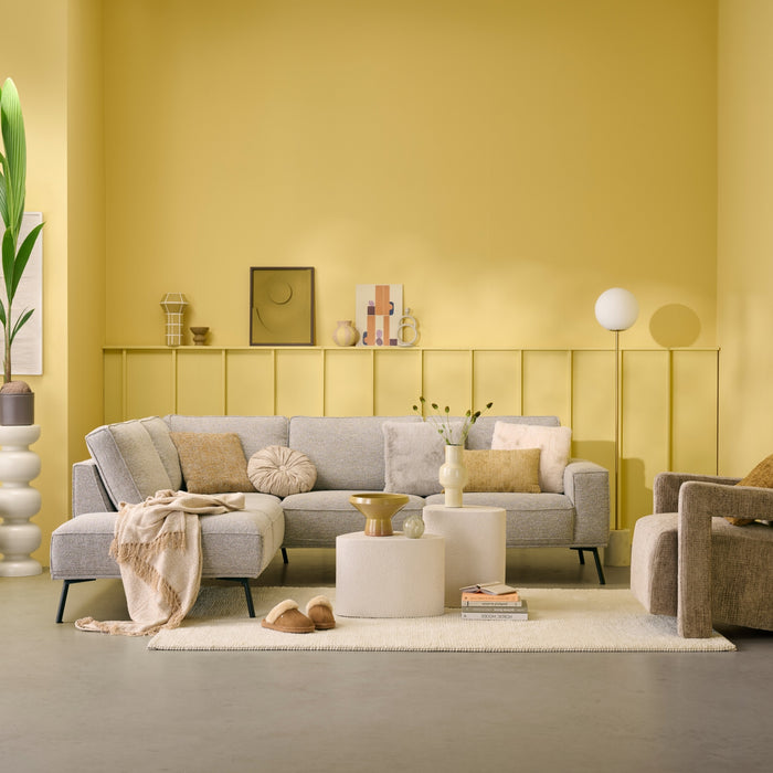 Hoekbank Alford - Beige - Textiel - 260x85x208cm (BxHxD)