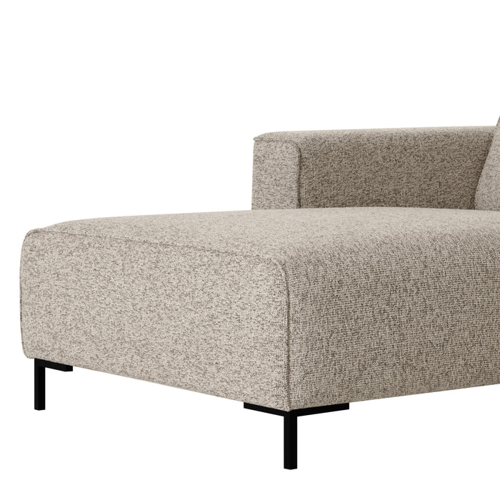 by fonQ Loft Hoekbank met Chaise Longue Links - Chenille Melange - Grijs