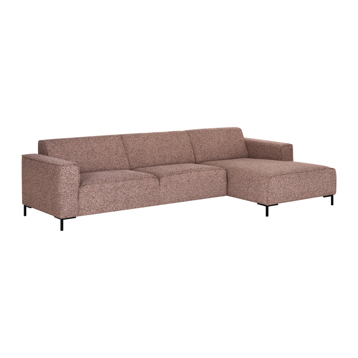 by fonQ Loft Hoekbank met Chaise Longue Rechts - Chenille Melange - Blush