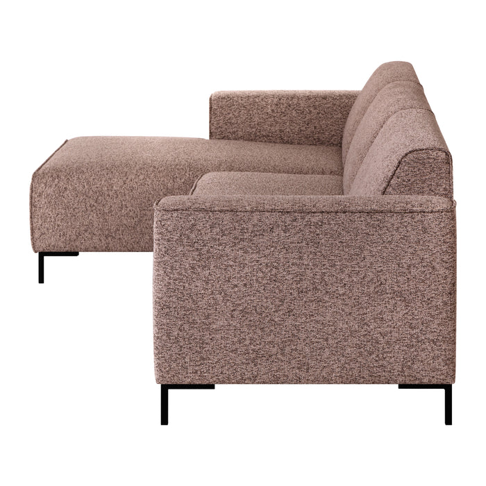 by fonQ Loft Hoekbank met Chaise Longue Links - Chenille Melange - Blush