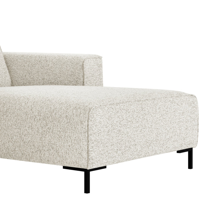by fonQ Loft Hoekbank met Chaise Longue Links - Chenille Melange - Ecru