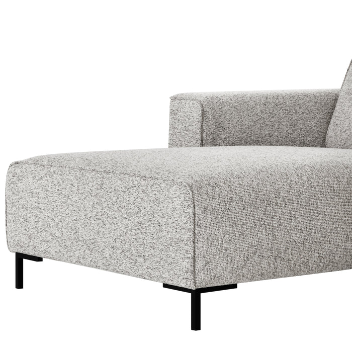by fonQ Loft Hoekbank met Chaise Longue Rechts - Chenille Melange - Grijs