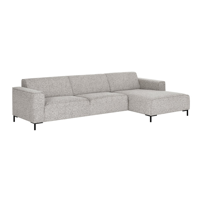 by fonQ Loft Hoekbank met Chaise Longue Rechts - Chenille Melange - Grijs