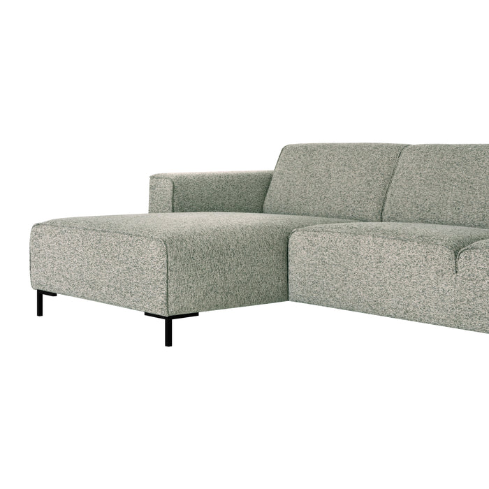 by fonQ Loft Hoekbank met Chaise Longue Rechts - Chenille Melange - Mintgroen