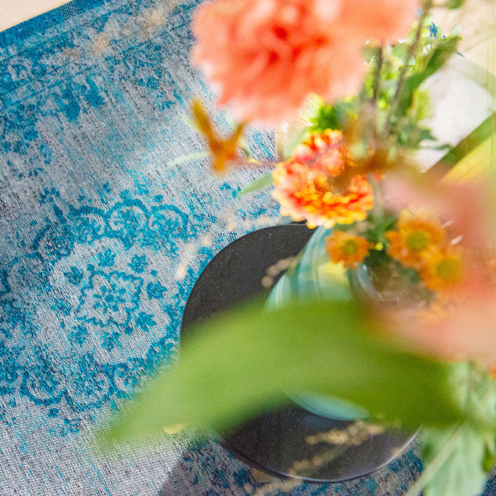 Louis de Poortere Medallion Fading World Vloerkleed 280 x 390 cm - Grey Turquoise